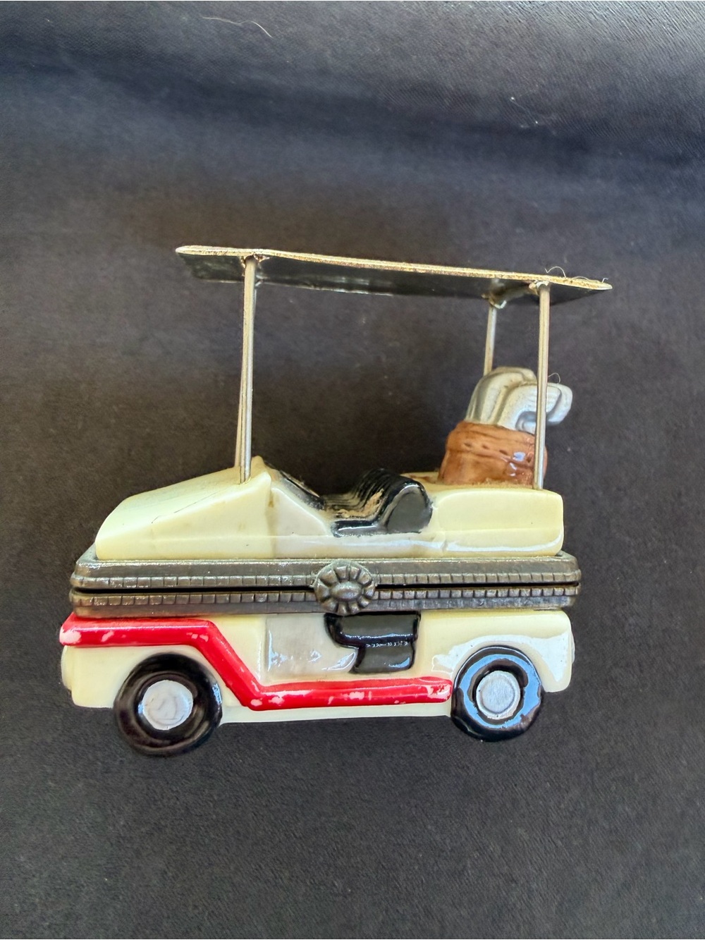 VTG Midwest of Cannon Falls PHB Golf Cart & Ball Porcelain Hinged Trinket Box